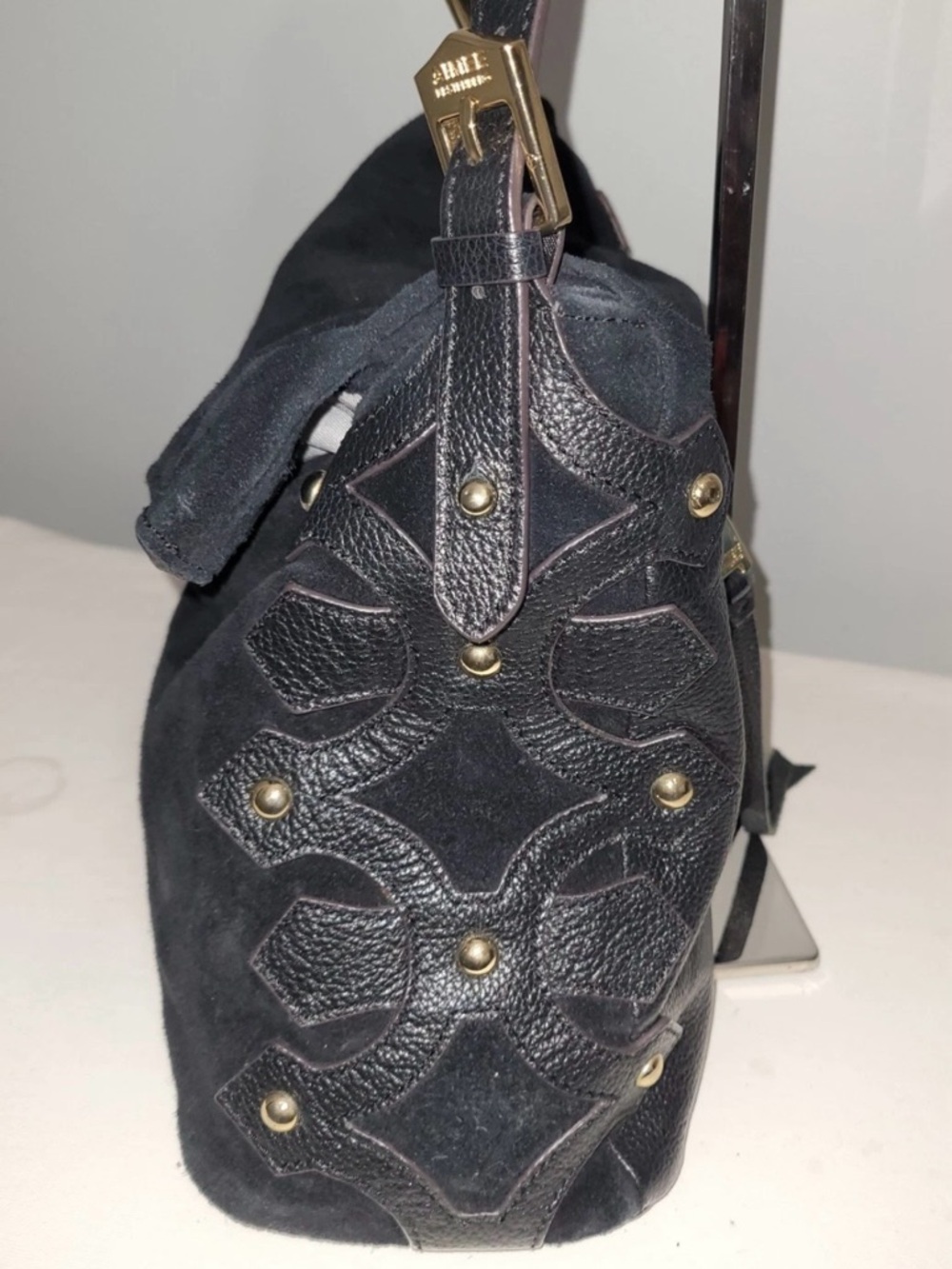Aimee Kestenberg Black Suede & Leather Hobo Shoulder Bag - Picture 4 of 16